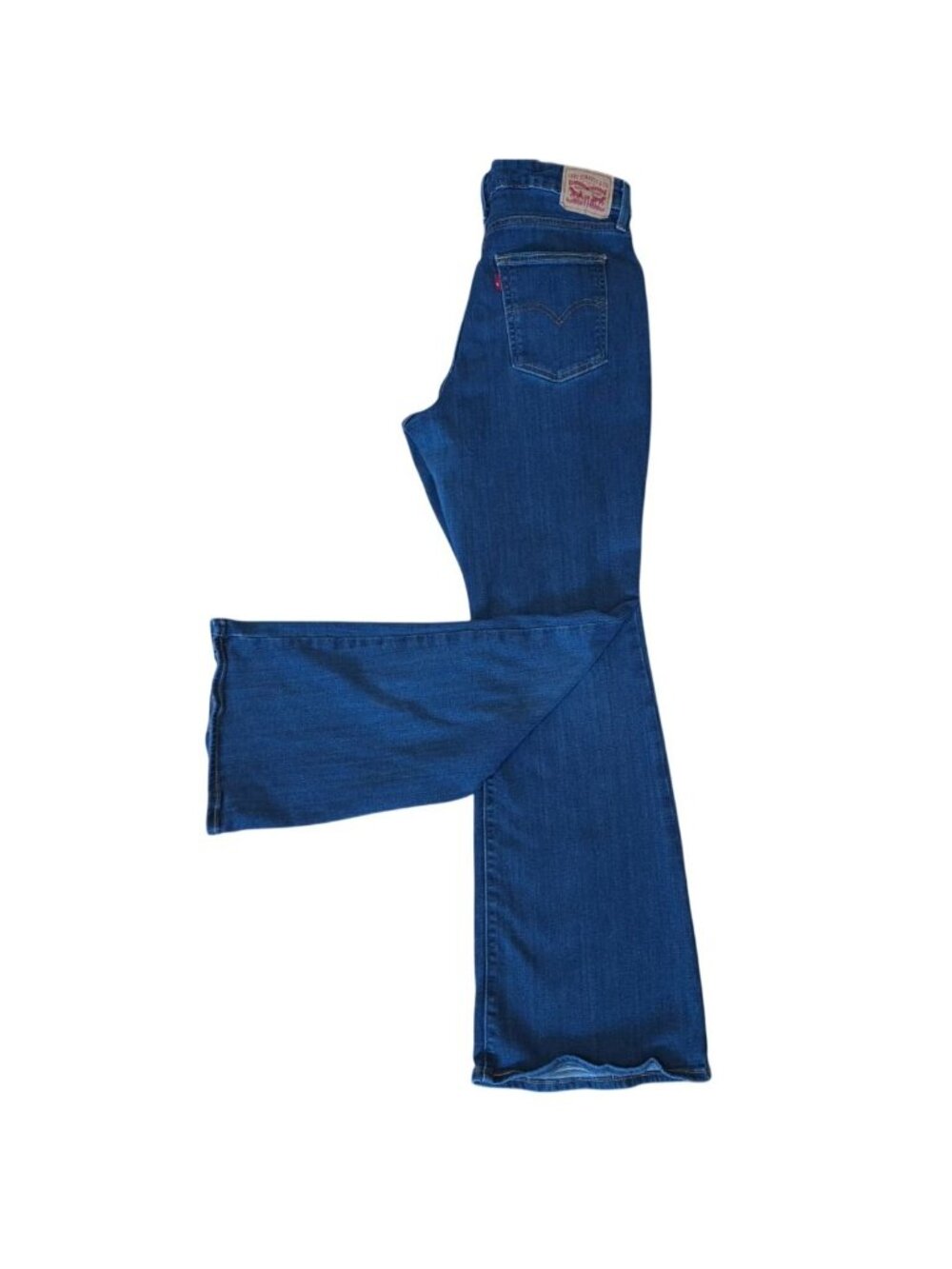 Levi's 726 Flare Jeans Women's Size 33 Blue Stretch Denim Classic Flared Leg - Picture 3 of 9